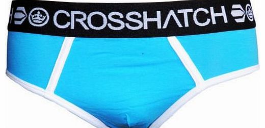 ORIGINMENSWEAR [Neon Blue, Large] NEW MENS DESIGNER CROSSHATCH UNDERWEAR NEON SLIPS CLASSIC BRIEF PANTS